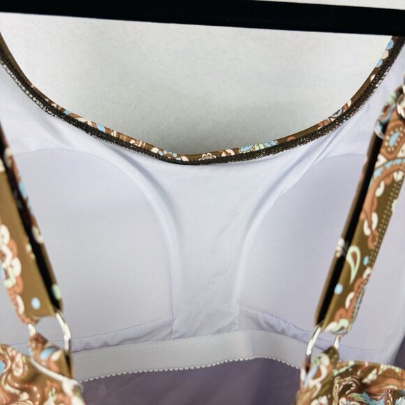 Eomenie One Piece Swimdress Swimsuit Size 2XL Tummy Control Brown Floral NWT - Picture 3 of 9